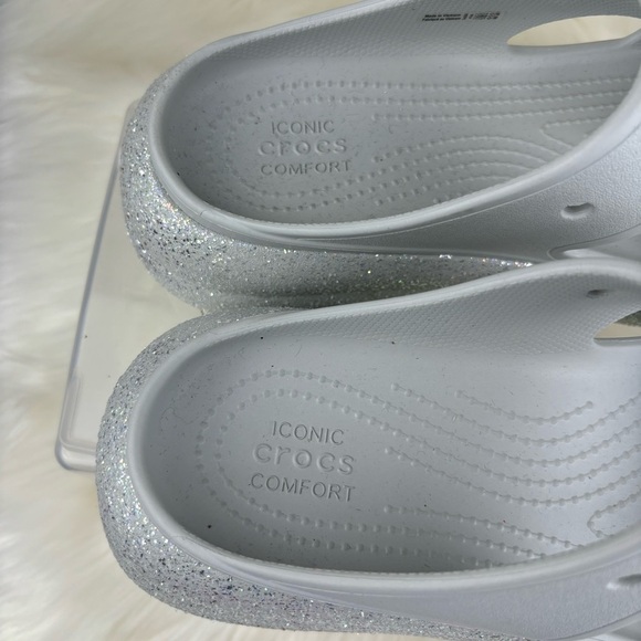 CROCS CLASSIC CRUSH GLITTER WEDGE SANDALS -SLIPON SHOES SIZE 9W-7M - Picture 4 of 8